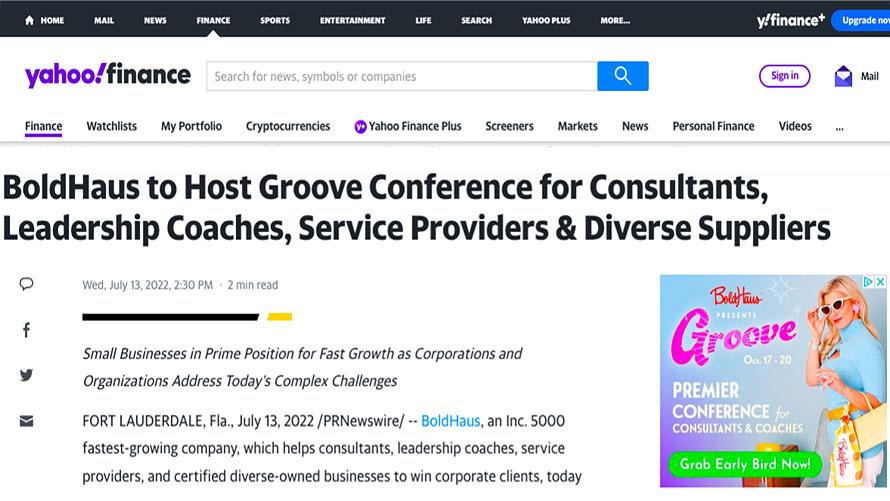 BoldHaus to Host Groove Conference for Consultants, Leadership Coaches, Service Providers & Diverse Suppliers