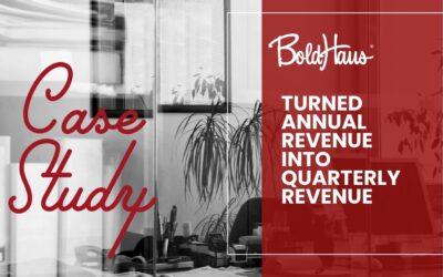 RESULT: First-Ever 5-figure Month & Turned Annual Revenue into Quarterly Revenue