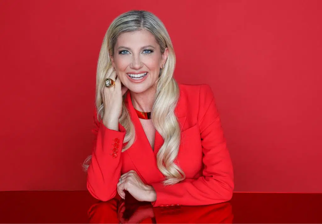 Angelique Rewers wearing red