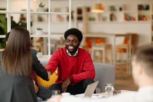 Consultant meeting with client for proposal